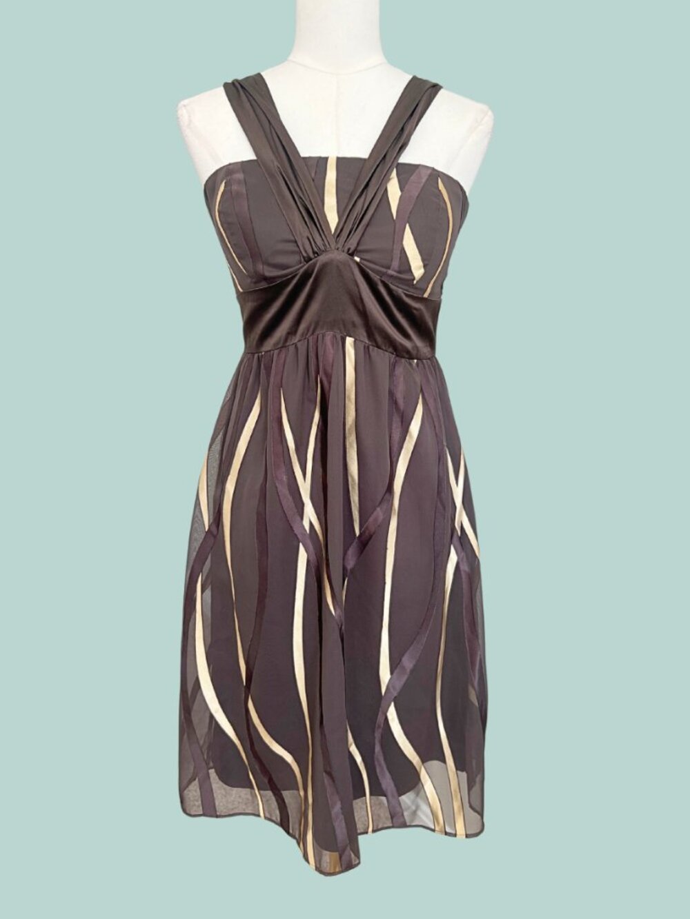 Vintage Silk Abstract Midi Dress